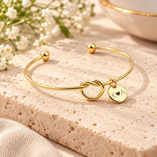 Personalized Knot Charm Bracelet